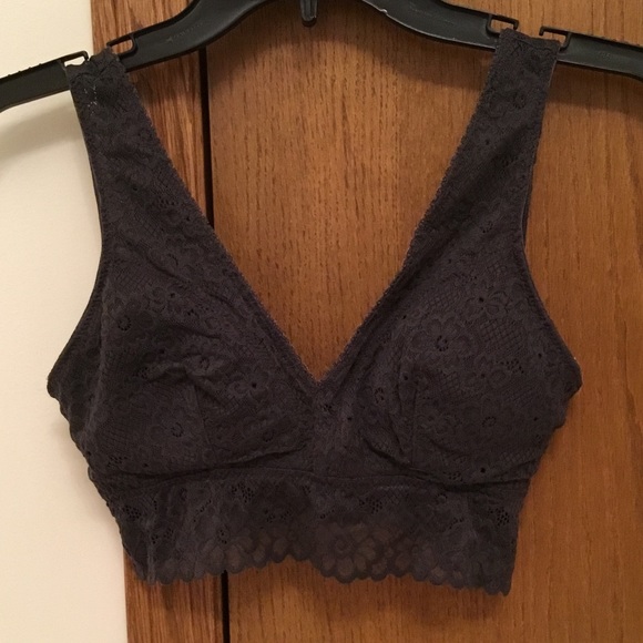 SO Other - SO Dark Grey Lace V-Neck Bralette